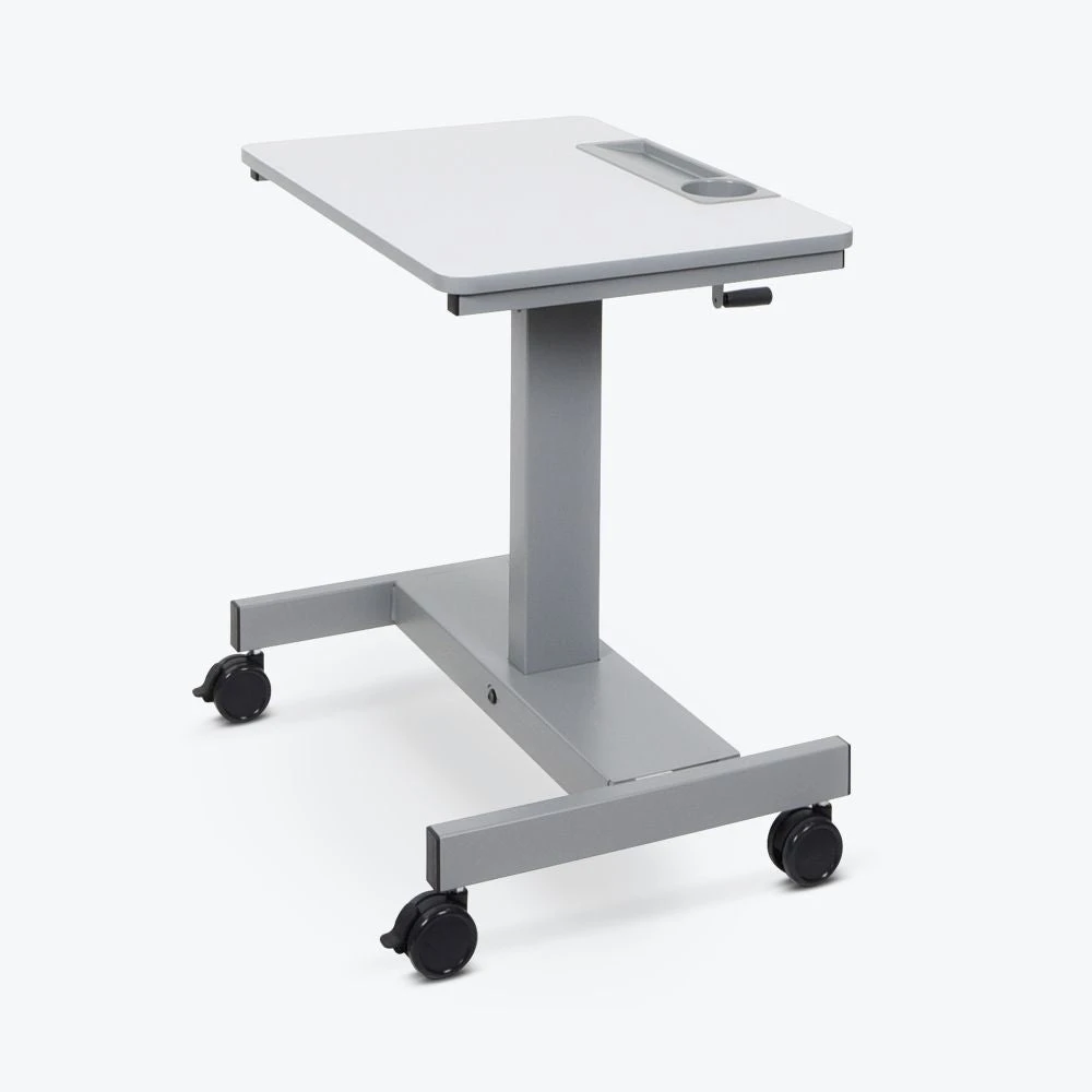 Luxor 29" White Workstation Or Office Desk W/ Wheels & Crank 1 Luxor 29" White Workstation Or Office Desk W/ Wheels & Crank