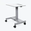 Luxor 29" White Workstation Or Office Desk W/ Wheels & Pneumatic Height Adjustment