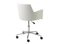 Contemporary White Office Chair With Unique Arms & Chrome Base -Home Decor Shop sunnyofficewhite03 1