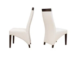 Modern Wenge & White Leather Conference Chairs (Set Of 2)