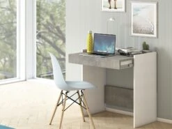 31" Gray Corner Desk With Drawer