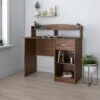 41" Desk With Raised Shelf & Underdesk Storage In Oak