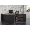 Premium U-shaped Desk In Antigua & Black With Oversized File Drawers