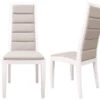 Modern White Lacquer & Gray Leather Conference Chair (Set Of TWO)