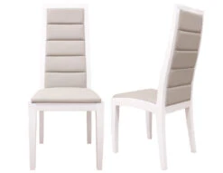 Modern White Lacquer & Gray Leather Conference Chair (Set Of TWO)