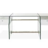 Premium 69" White Lacquer Modern Glass Executive Desk