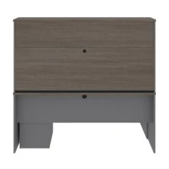 Premium L-shaped Double Pedestal Desk With Hutch In Bark Gray And Slate -Home Decor Shop xGv61525AEkVZfyyQTQ6nlj1bb6COxqa